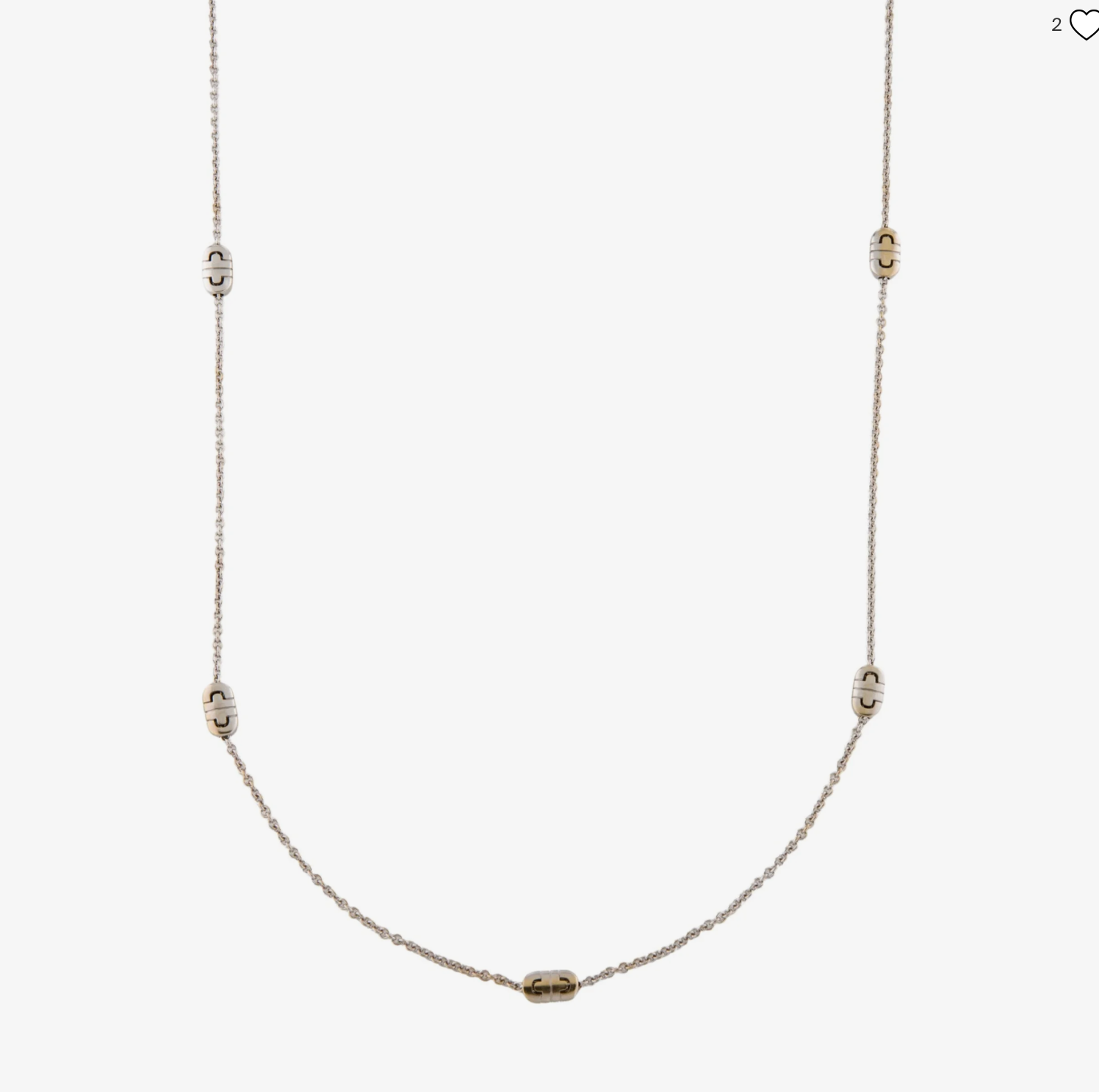 BVLGARI 18K WHITE GOLD PARENTESI NECKALCE