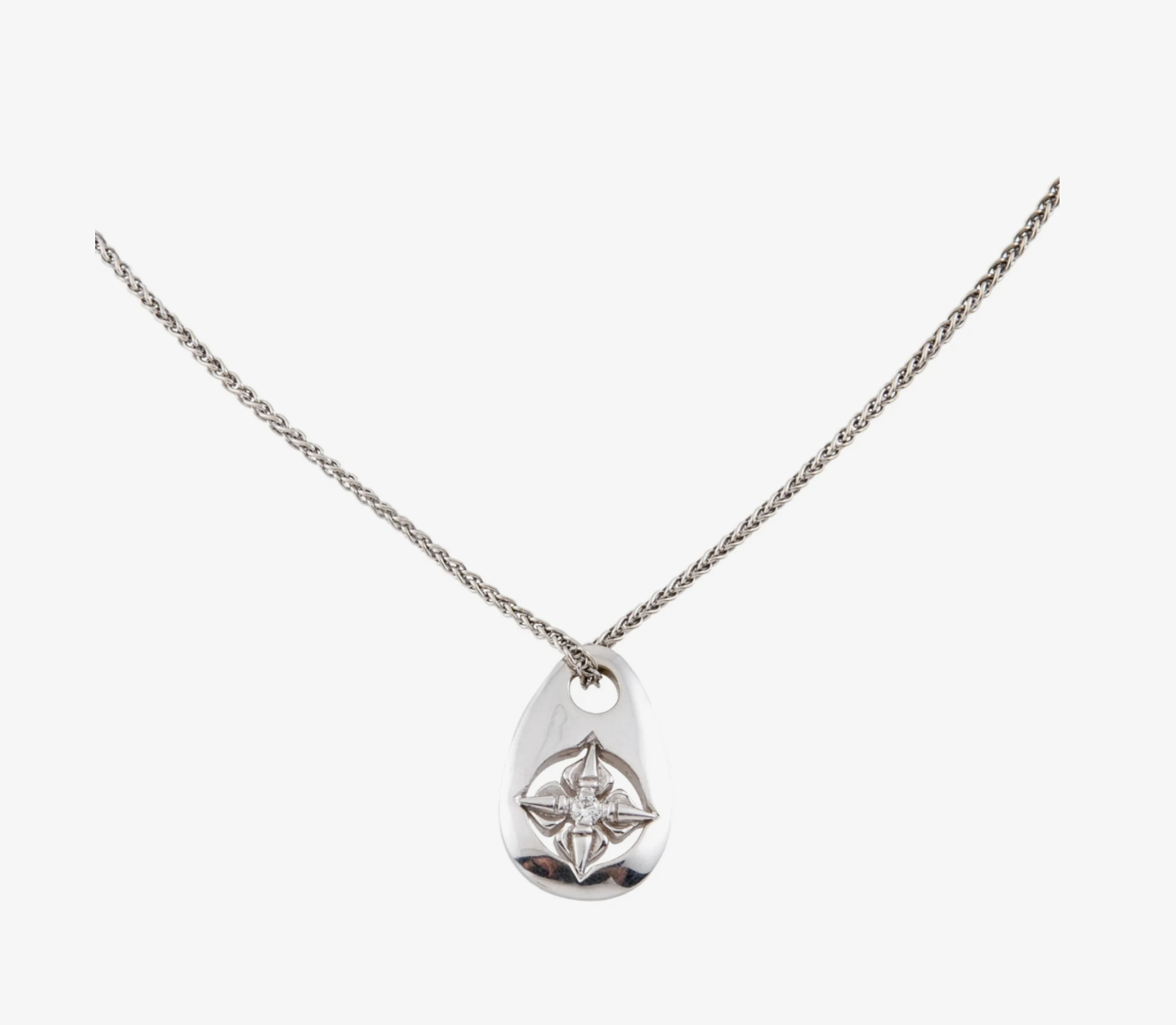 SHAMBALLA 18K WHITE GOLD AND DIAMOND ADJUSTABLE NECKLACE