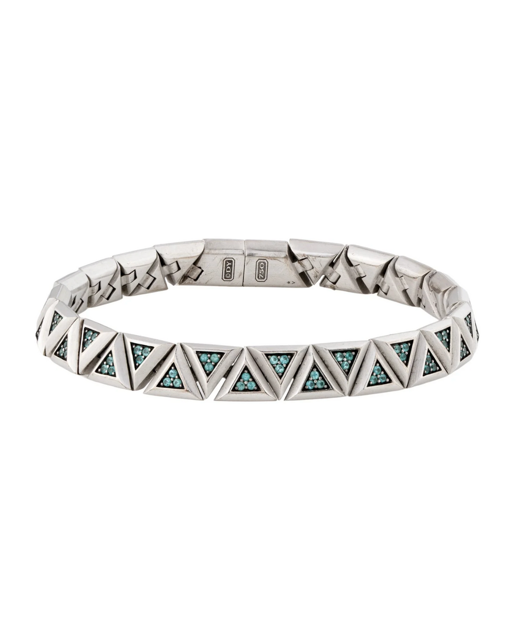 DAVID YURMAN 18K WHITE GOLD AND TOURMALINE BRACELET