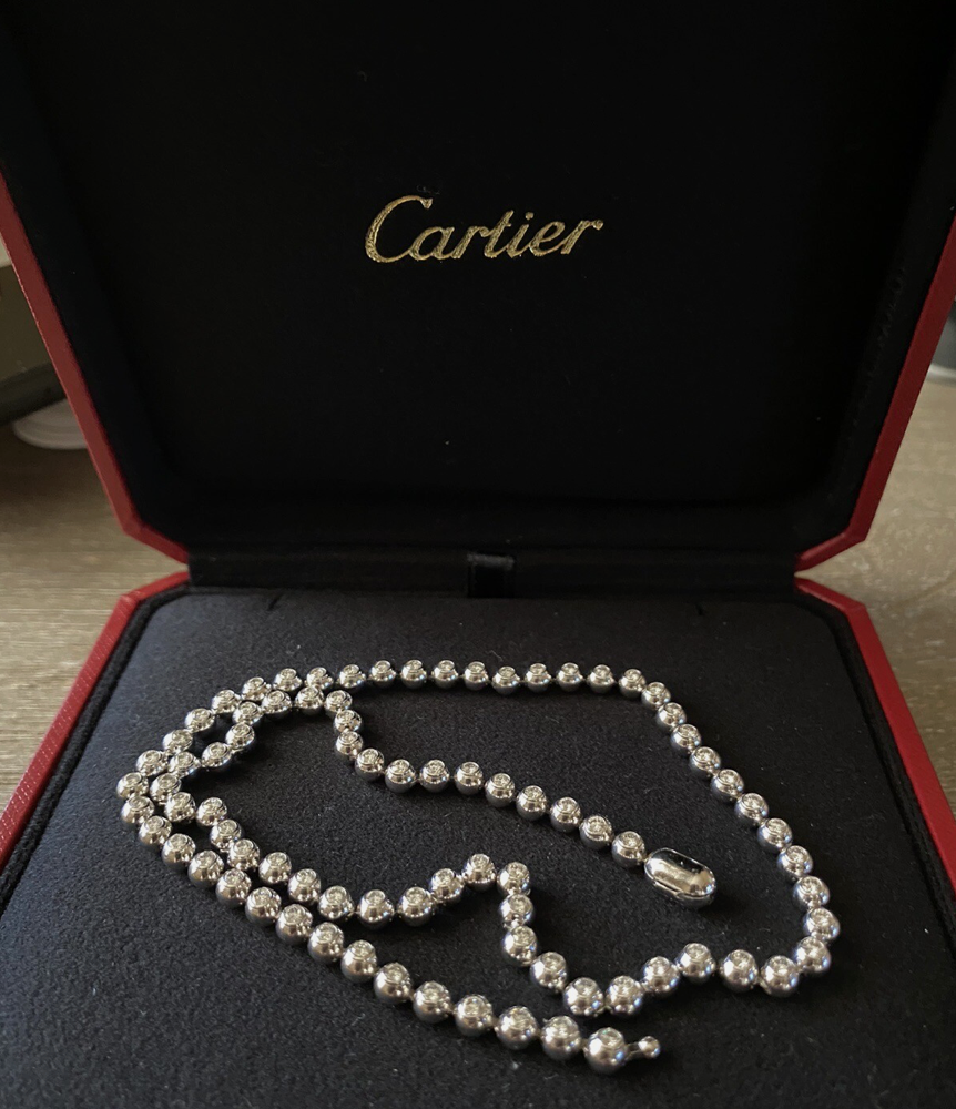 CARTIER PERLES DE DIMANTS 18K WHITE GOLD & DIAMOND NECKLACE