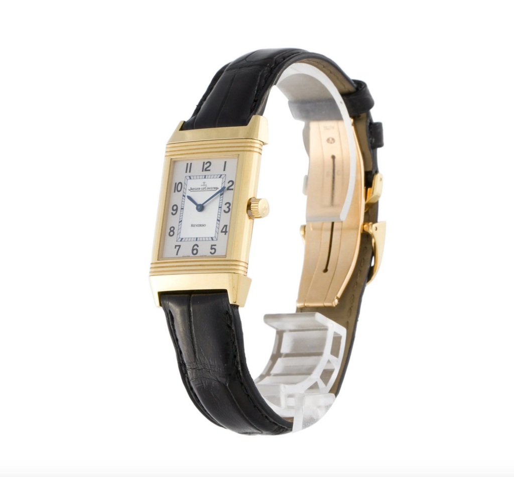JAEGER LE COULTRE 18K YELLOW GOLD REVERSO WATCH