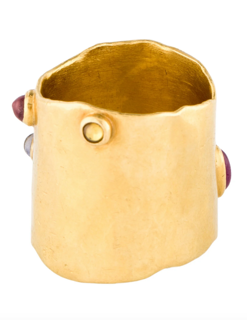 HEIKE GREBENSTEIN 22K YELLOW GOLD MULTISTONE RING BAND