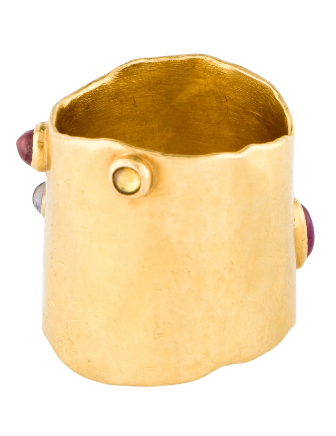 HEIKE GREBENSTEIN 22K YELLOW GOLD MULTISTONE RING BAND