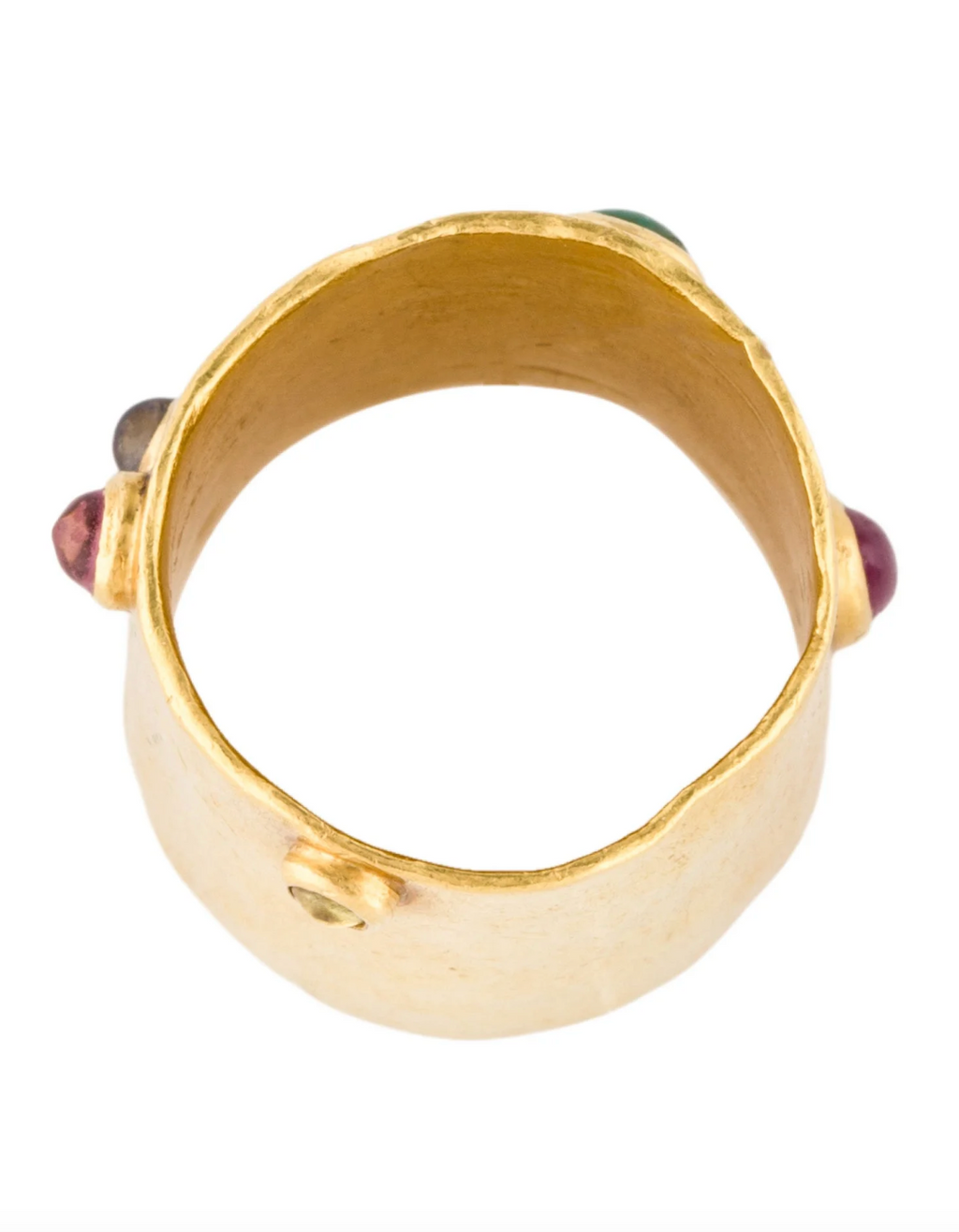 HEIKE GREBENSTEIN 22K YELLOW GOLD MULTISTONE RING BAND
