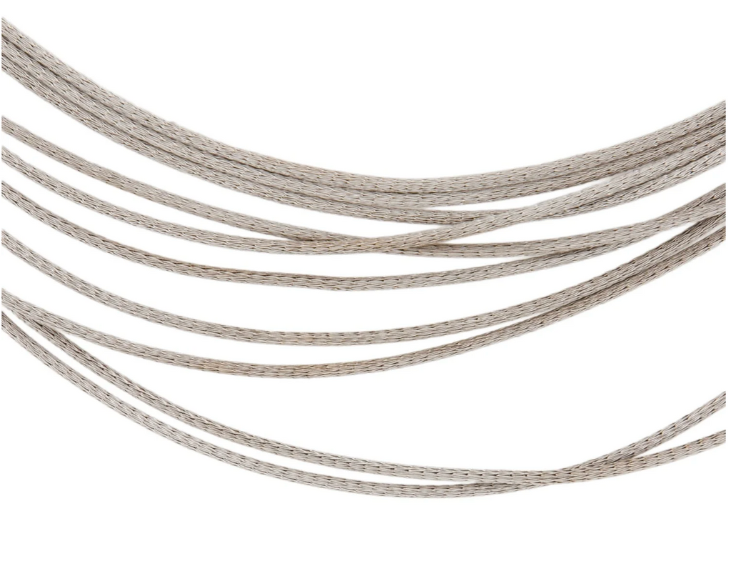 18k WHITE GOLD MULTI STRAND WOVEN CHAIN NECKLACE