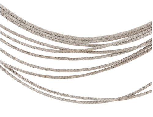 18k WHITE GOLD MULTI STRAND WOVEN CHAIN NECKLACE