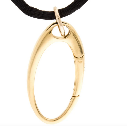 AARON BASHA 18K GOLD & DIAMOND OVAL ENHANCER PENDANT