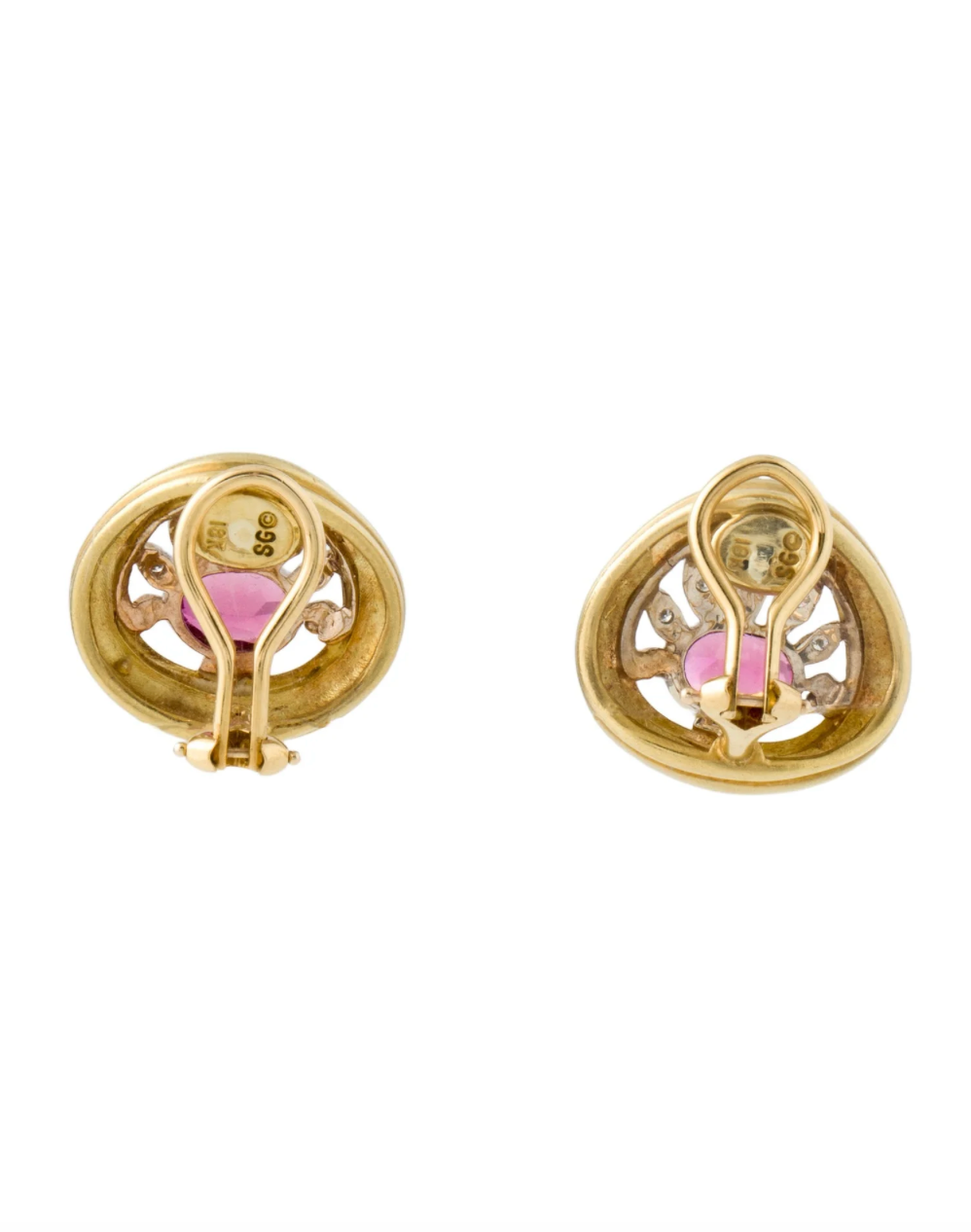 SEIDENGANG 18K YELLOW GOLD TOURMALINE AND DIAMOND EARRING