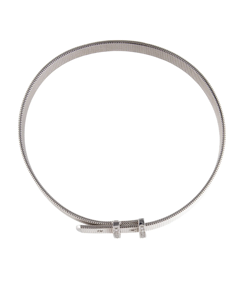 DAMIANI 18K WHITE GOLD AND DIAMOND BELT BUCKLE BRACELET AND NECKLACE COMBINATION