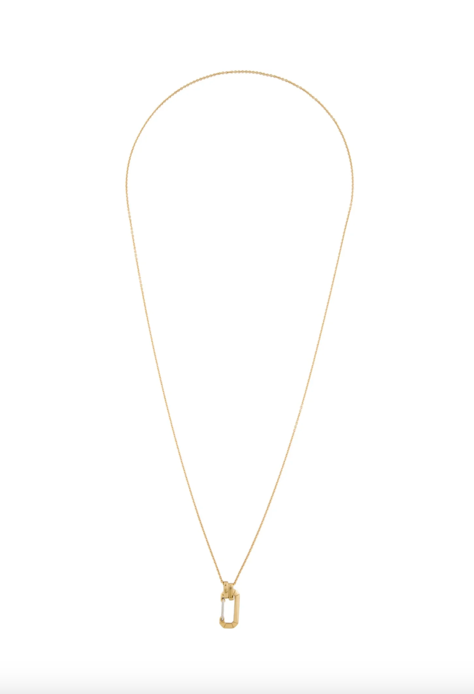 EERA 18K YELLOW AND WHITE GOLD HOOK PENDANT NECKLACE