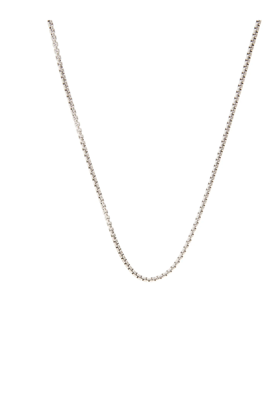 18K WHITE GOLD BOX LINK GERMAN NECKLACE