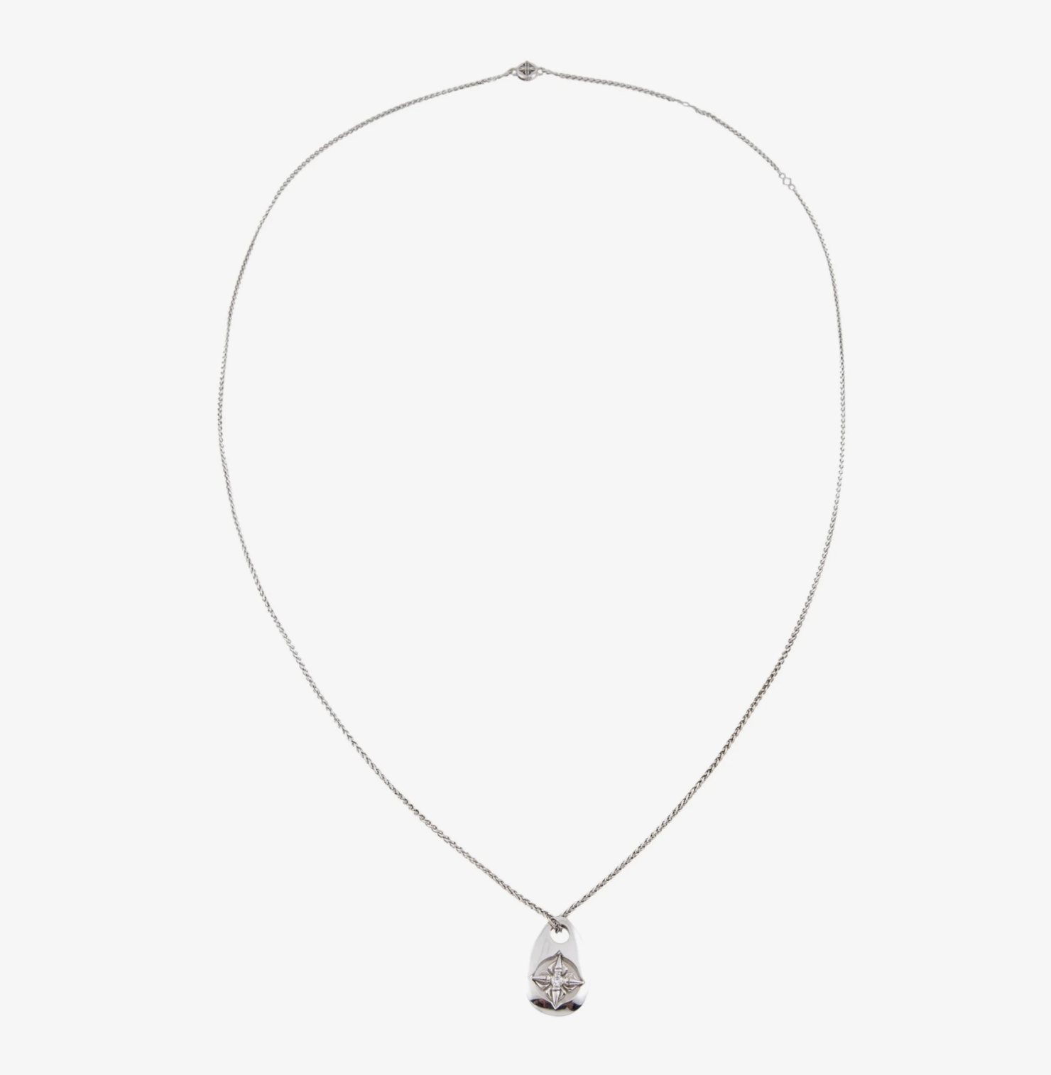 SHAMBALLA 18K WHITE GOLD AND DIAMOND ADJUSTABLE NECKLACE