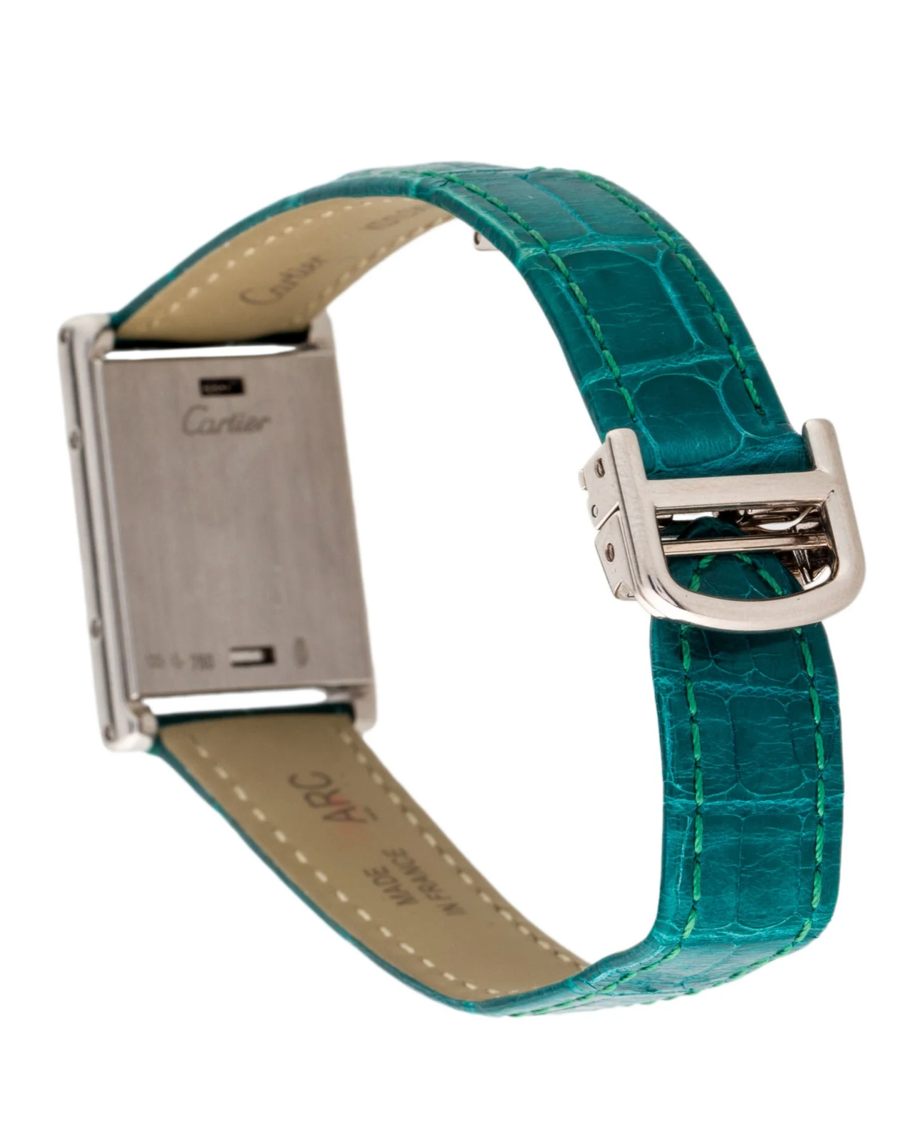 CARTIER 18K WHITE GOLD AND DIAMOND TANK REVERSING BASCULANTE