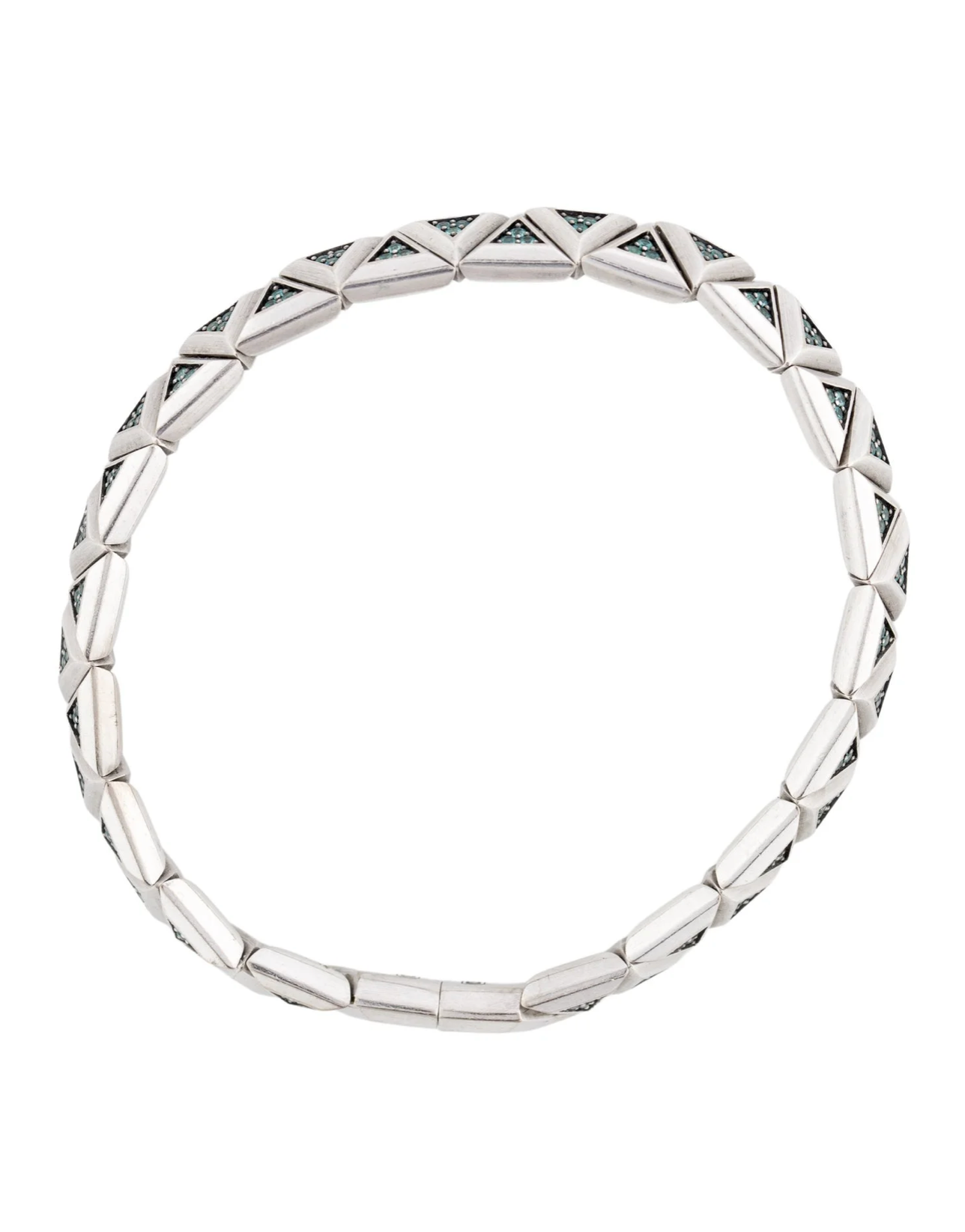 DAVID YURMAN 18K WHITE GOLD AND TOURMALINE BRACELET