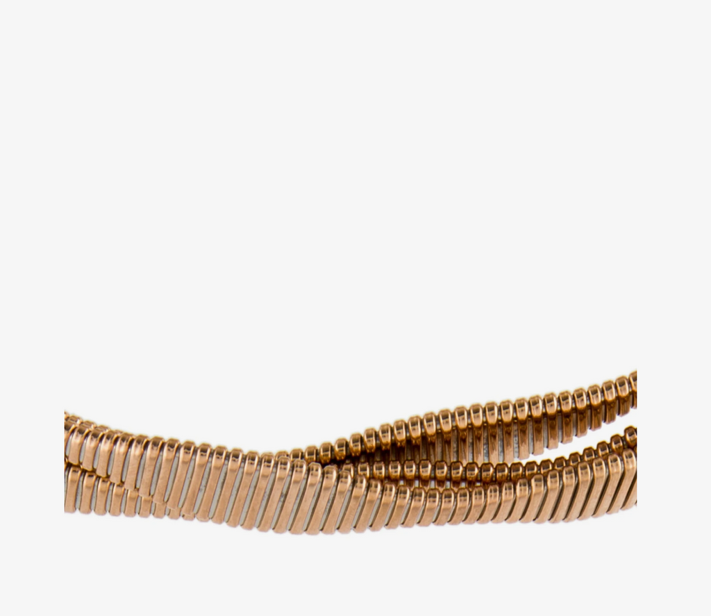 PIRANESI VINTAGE 18K ROSE GOLD AND DIAMOND DOUBLE WRAP BRACELET / CHOCKER NECKLACE