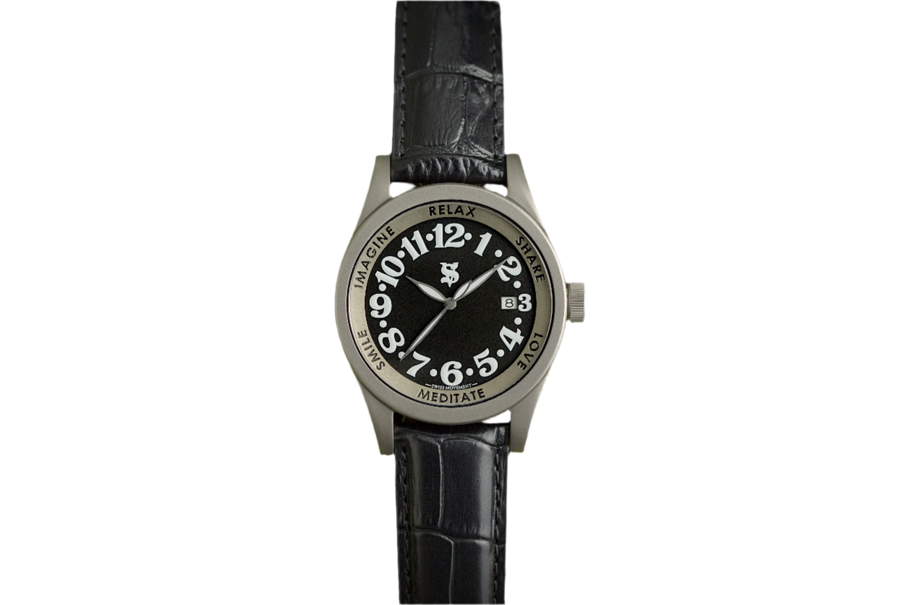 SHERSHER WATCH ONE A BLACK LEATHER BAND