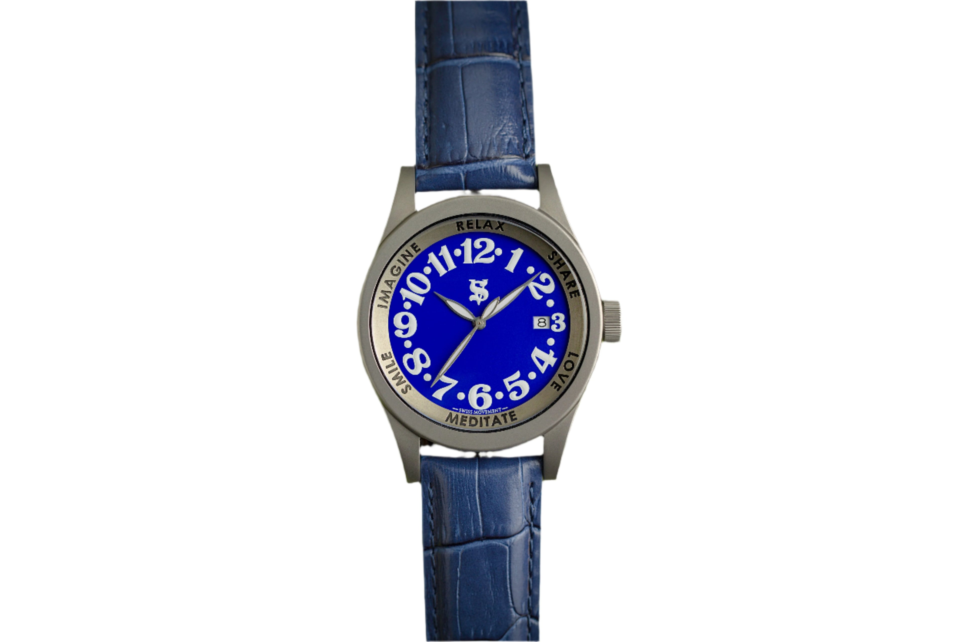 SHERSHER WATCH ONE A BLUE LEATHER BAND