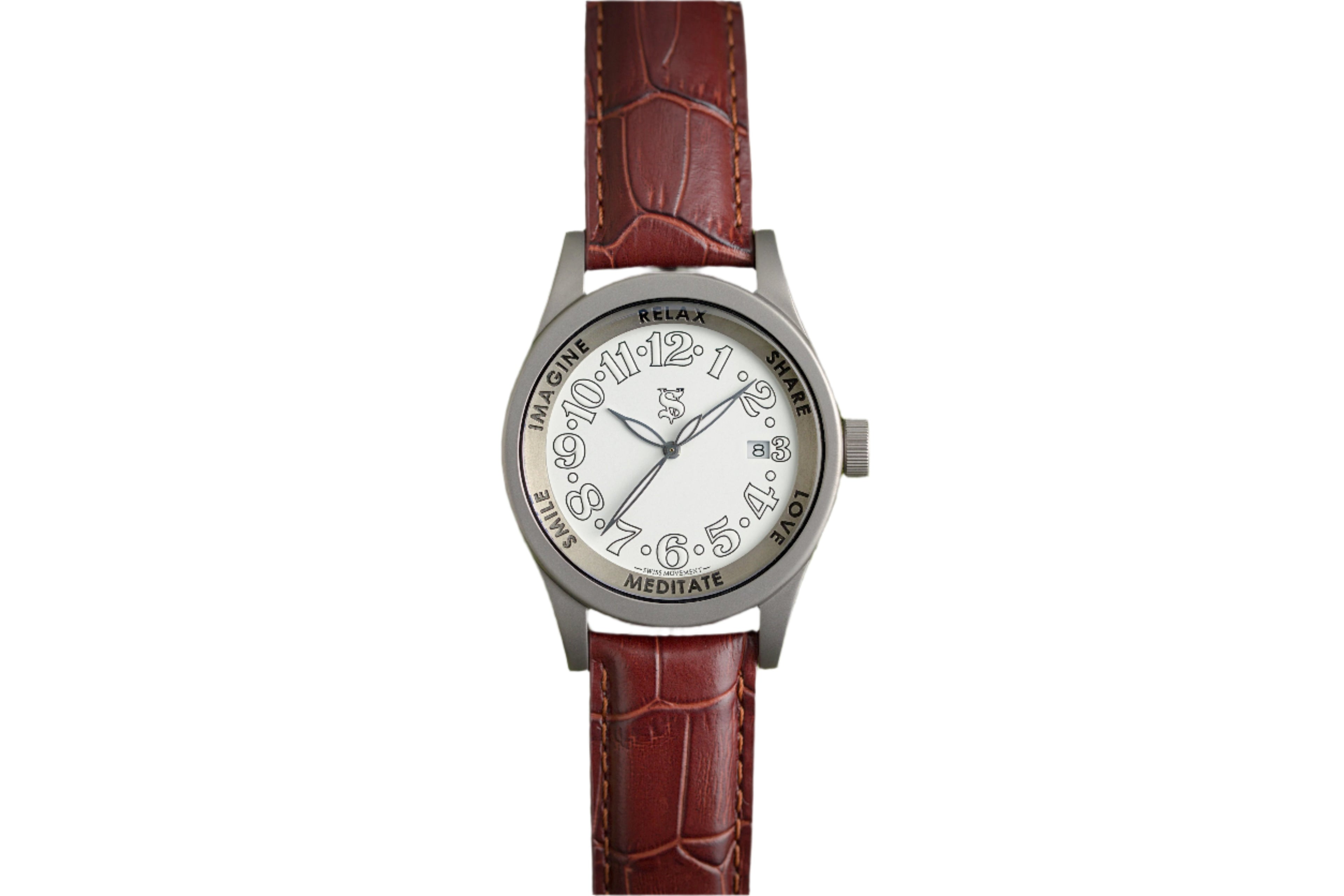 SHERSHER WATCH ONE A BROWN LEATHER BAND