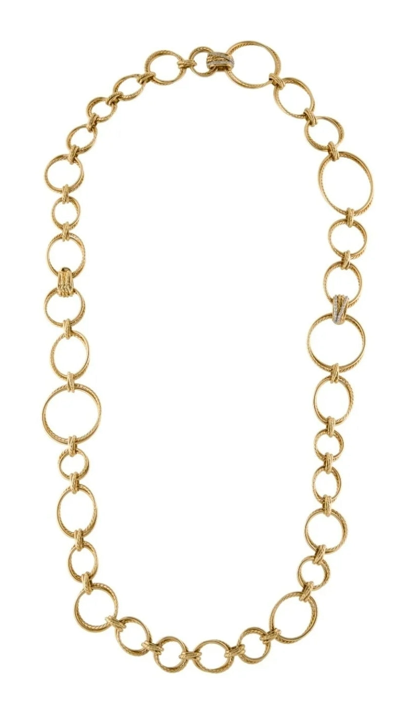 DAVID YURMAN 18K GOLD & DIAMOND CONVERTIBLE NECKLACE AND BRACELETS