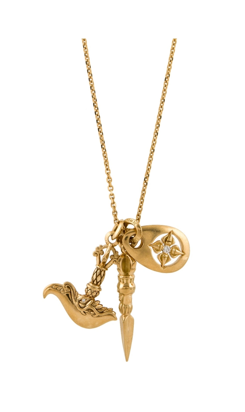 SHAMBALLA 18K YELLOW GOLD & DIAMOND DIYA ULTIMATE PROTECTION NECKLACE