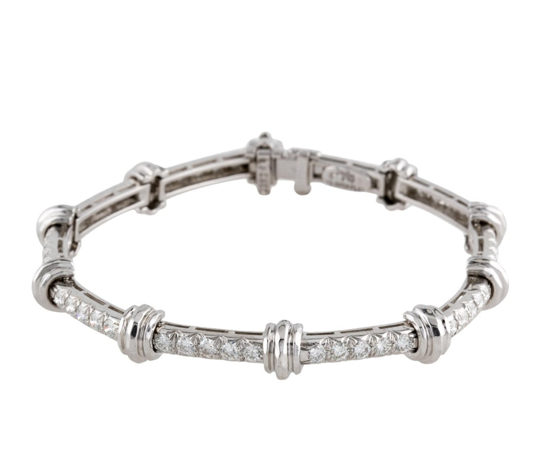 HENRY DUNAY 950 PLATINUM & 3.50 T.C.W DIAMOND BRACELET