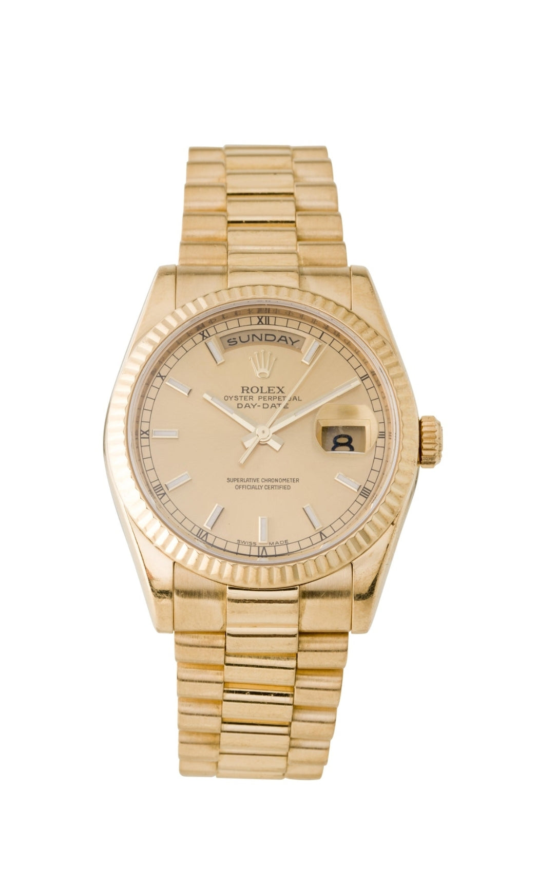 ROLEX PRESIDENTIAL 18K YELLOW GOLD 36MM CLASSIC GOLD DIAL