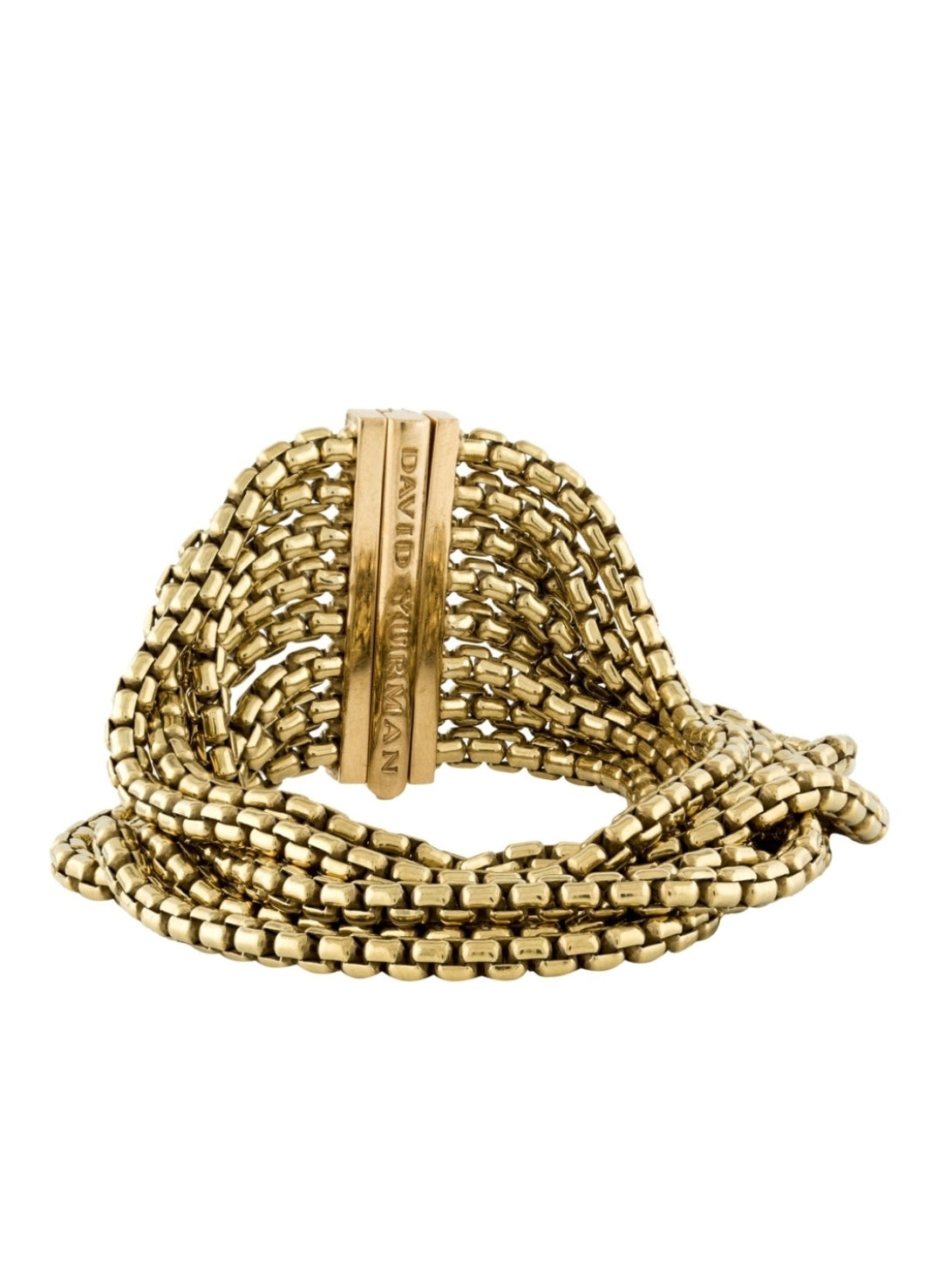 DAVID YURMAN 18KT YELLOW GOLD 8 STRAND CLASSIC BOX LINK BRACELET