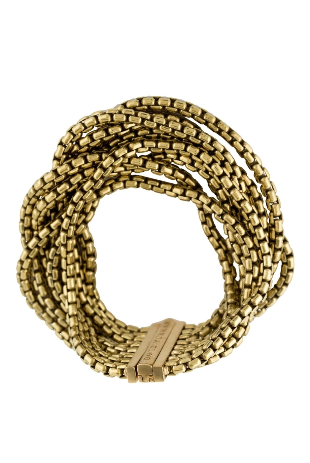 DAVID YURMAN 18KT YELLOW GOLD 8 STRAND CLASSIC BOX LINK BRACELET