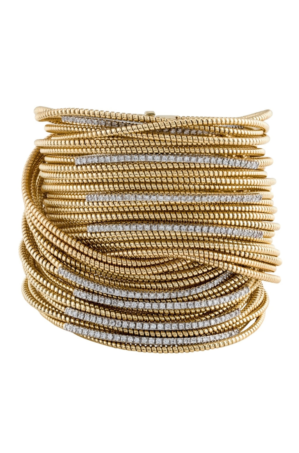 PIRANESI 18K ROSE GOLD AND DIAMOND CROSSOVER BRACELET